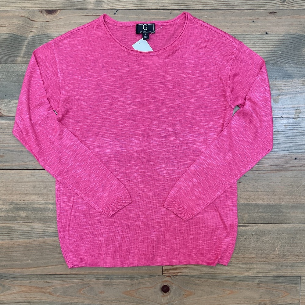 ‼️G BY GIULIANA OVERSIZED PINK LIGHTWEIGHT SWEATER‼️
